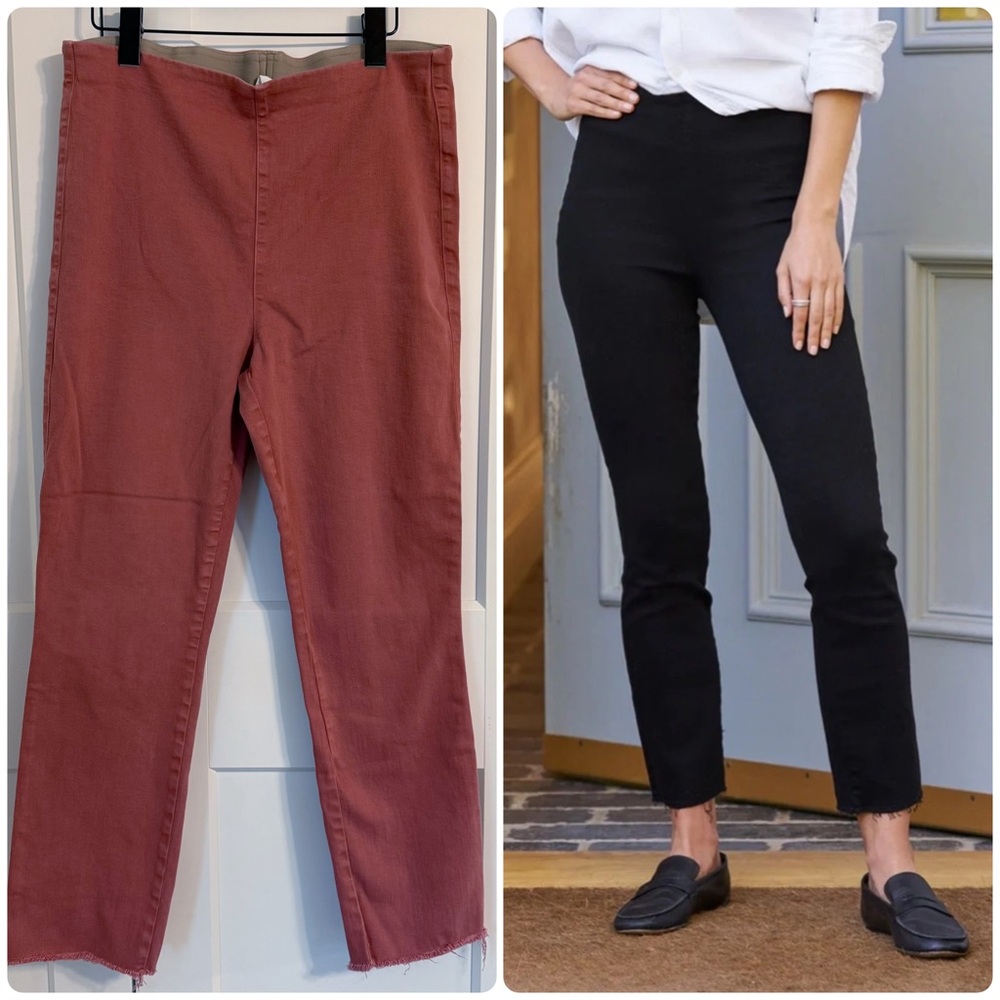 FRANK & EILEEN Women 32 Derry Illusion 01 Pull On Pant Raw Hem Denim CP25